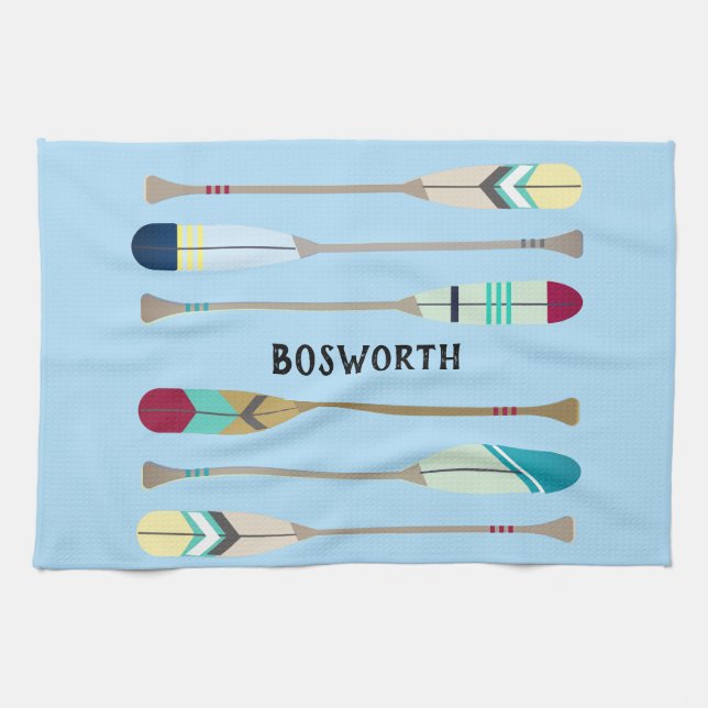 Vintage-style Oars Tea Towel (Horizontal)