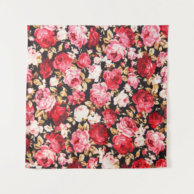 Vintage style of tapestry flowers fabric pattern (Front)