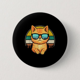 Vintage Style Orange Tabby Cat Friendly Wearing Su 6 Cm Round Badge
