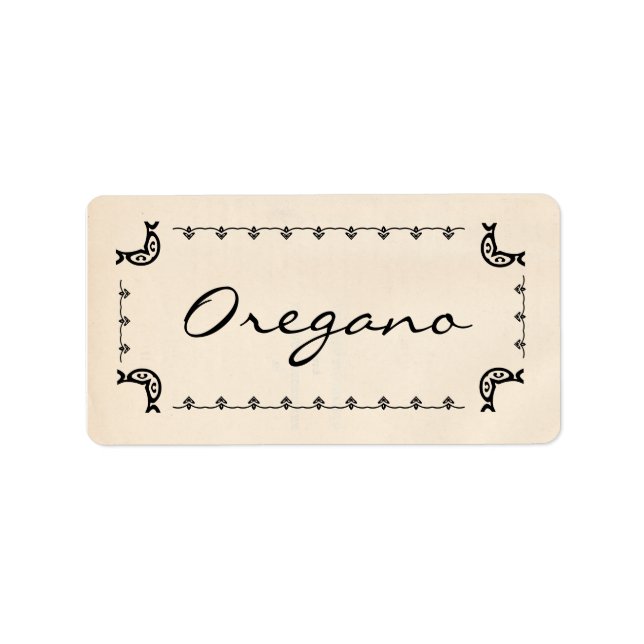 Vintage-Style Oregano Labels (Front)