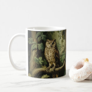 Vintage Style Owl in Enchanted Forest Coffee Mug