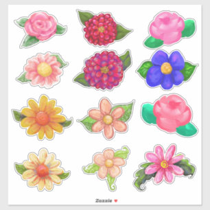Vintage Style Painted Flowers