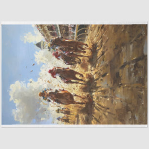 Vintage Style Painting Kentucky Derby Decoupage Tissue Paper
