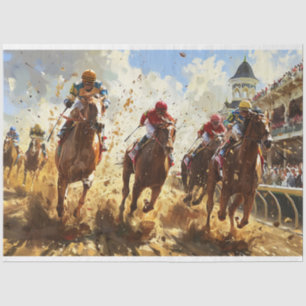 Vintage Style Painting Kentucky Derby Decoupage Tissue Paper