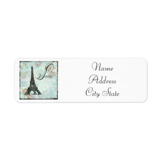 Vintage Style Paris Eiffel Tower Return Address Label