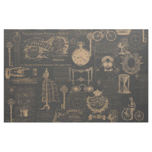 Vintage Style Paris   Old Script   Farmhouse Fabric