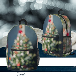 Vintage-style pastel Christmas tree Printed Backpack