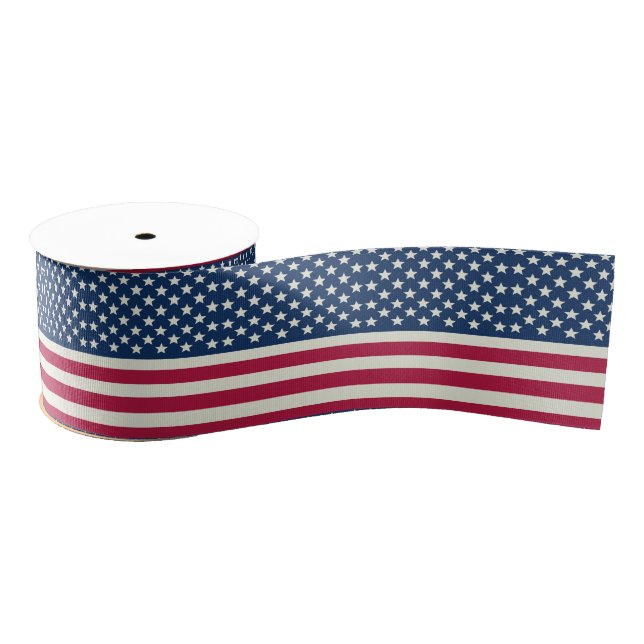 Vintage Style Patriotic American Flag Grosgrain Ribbon (Spool)