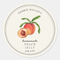 Vintage style Peach on off-white Jelly jar