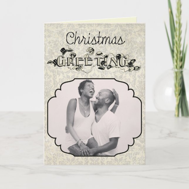 Vintage Style Photo Christmas Card (Front)