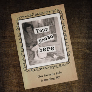 Vintage Style Photo Template Party Announcement