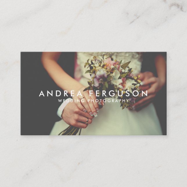 Vintage Style Photographer Overlay Business Card (Front)