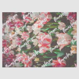 Vintage style pink fringed tulips tissue paper