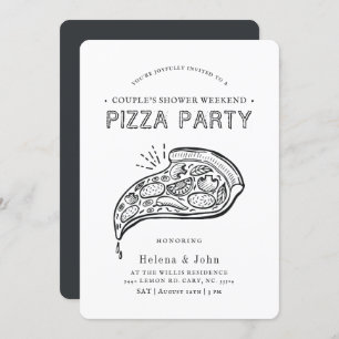 Vintage Style Pizza Party   Couple's Shower Invita Invitation
