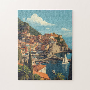 Vintage Style Portofino Genova Italy Jigsaw Puzzle
