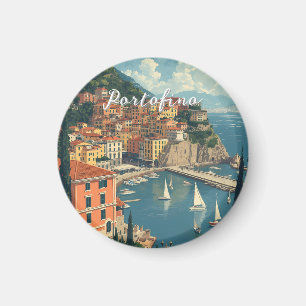 Vintage Style Portofino Genova Italy Magnet