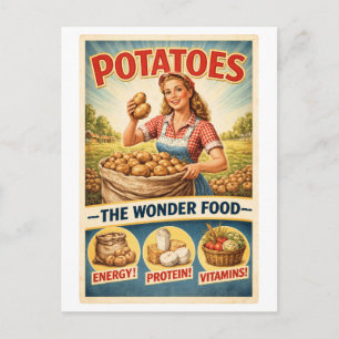 Vintage-Style Potato Advertisement Postcard