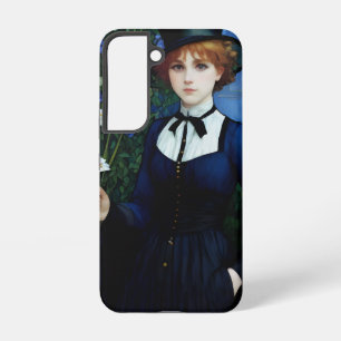 Vintage Style Pretty Dark Academy Girl Portrait Samsung Galaxy Case