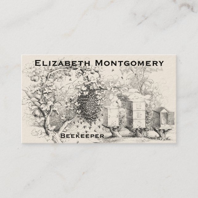 Vintage Style Professional Beekeeper Business Card (Front)