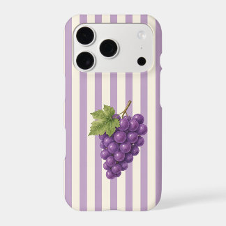 Vintage Style Purple Grapes on Lavender and Cream