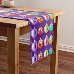 Vintage Style Purple Holiday Table Runner