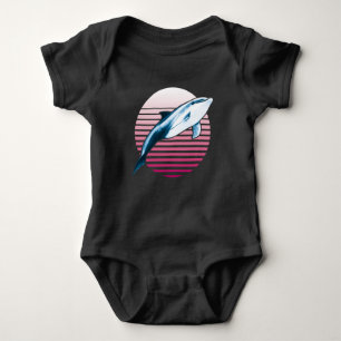 Vintage Style Retro Dolphin Baby Bodysuit