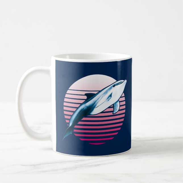 Vintage Style Retro Dolphin Coffee Mug (Left)