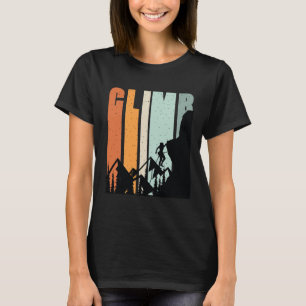 Vintage Style Rock Climbing Retro Bouldering Climb T-Shirt