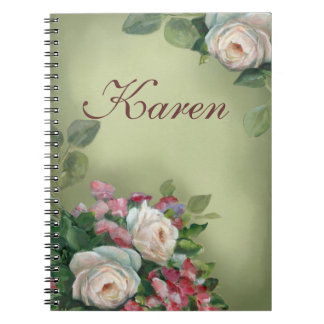 Vintage style Roses Notebook