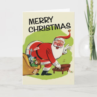 Vintage-Style Santa Claus Christmas Card