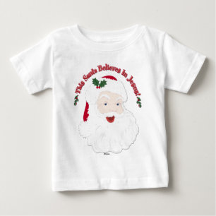 Vintage Style Santa This Santa Believes In Jesus Baby T-Shirt