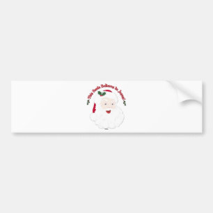 Vintage Style Santa This Santa Believes In Jesus Bumper Sticker