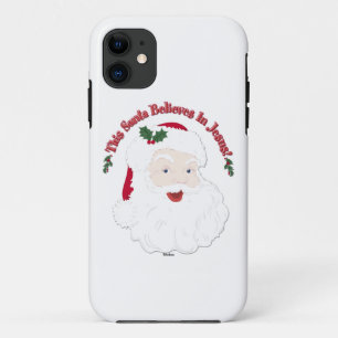 Vintage Style Santa This Santa Believes In Jesus iPhone 11 Case