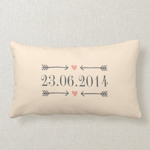 Vintage Style Save the Date Design Lumbar Cushion