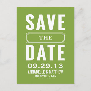 Vintage Style Save The Date Postcard