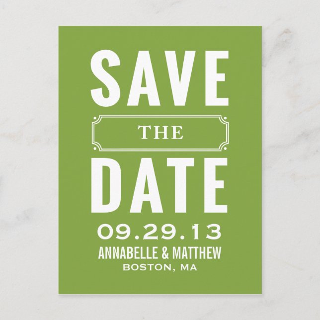 Vintage Style Save The Date Postcard (Front)