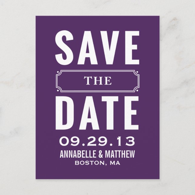 Vintage Style Save The Date Postcard (Front)