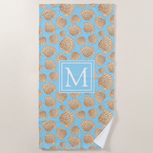 Vintage Style Seashell Pattern Beach Towel