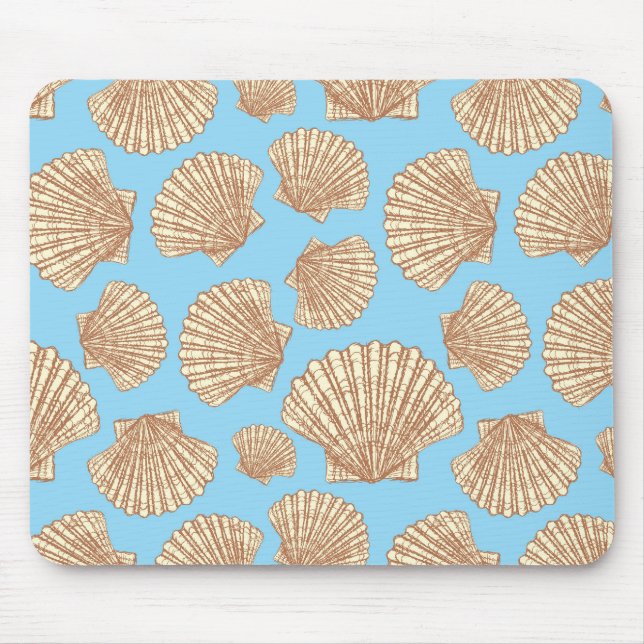 Vintage Style Seashell Pattern Mouse Pad (Front)