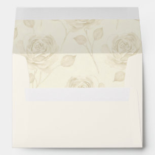 Vintage style single stems roses in ivory shades envelope