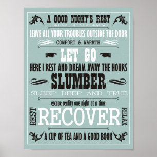 Vintage Style Sleep Poster