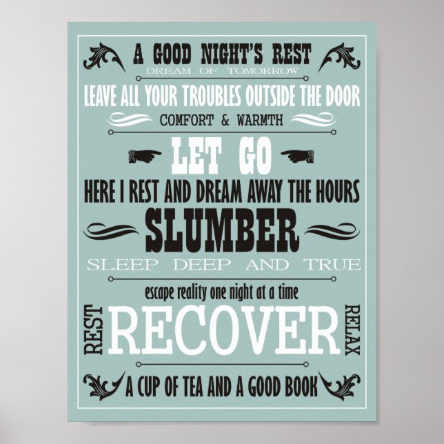Vintage Style Sleep Poster (Front)