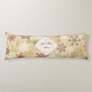 Vintage Style Snowflakes with Customisable Text Body Cushion