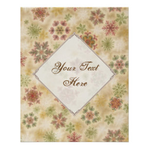 Vintage Style Snowflakes with Customisable Text Poster