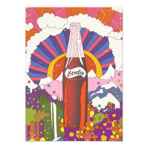 Vintage style soda commercial poster