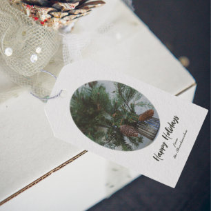 Vintage-style Spruce tree branch Gift Tags