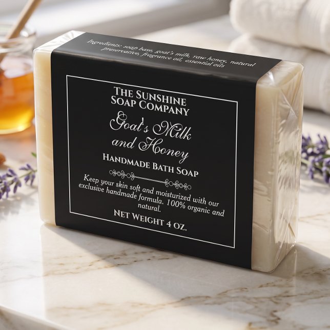 Vintage Style Square Frame Black Soap Label (Creator Uploaded)