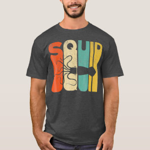 Vintage Style Squid Silhouette T shirt- Funny T-Shirt