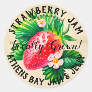 Vintage Style Strawberry Jam Product Label