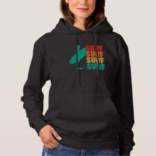 Vintage Style Summer Surf Surfboard Surfing Beach Hoodie